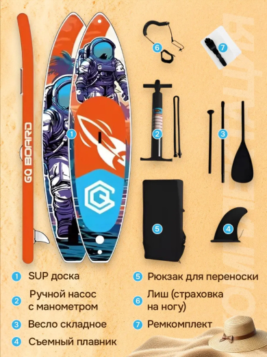 SUP board / Сап борд / надувная доска GQ - AN 335 полный комплект