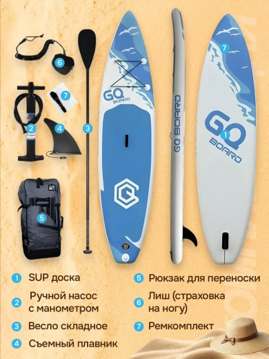  SUP board JS GQ-SW 3,35 м двухслойный с веслом и страховочным лишем / Сап доска  JS GQ-SW