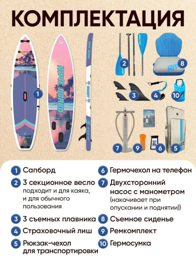 Сап борд Rave COAST 11'0 / SUP board для серфинга 335*83*15 см Rave Board