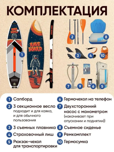  Сап борд Rave Astronaut 11'0 / SUP board для серфинга 335*83*15 см Rave Board