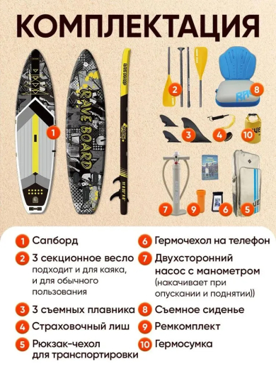 Сап борд Rave Splash 11'6 / SUP board для серфинга 350*83*15 см Rave Board