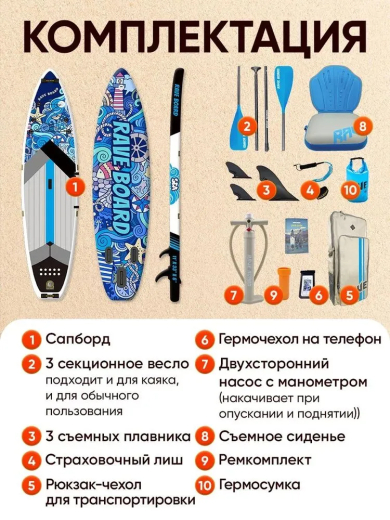 Сап борд Rave SEA 11'0 / SUP board для серфинга 335*83*15 см Rave Board
