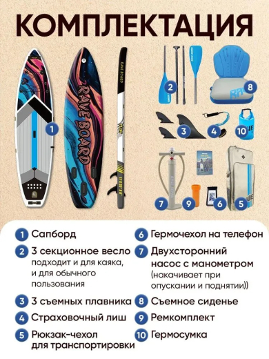 Сап борд Rave FLOW 11'0 / SUP board для серфинга 335*83*15 см Rave Board